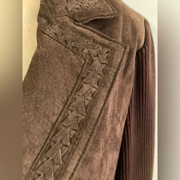 Peter Nygård Brown XL Suede Leather Sweater Jacket - Picture 4 of 16